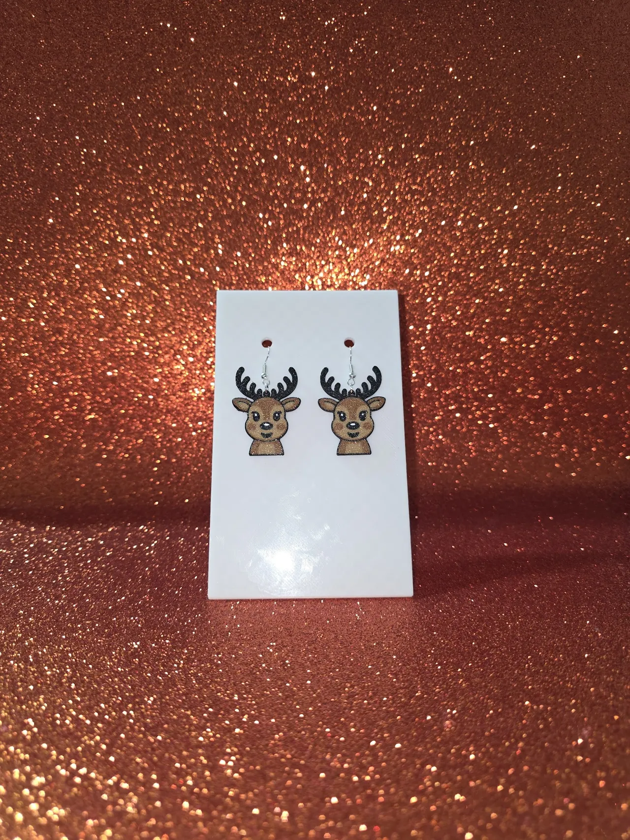 Cute reindeer earrings view 2