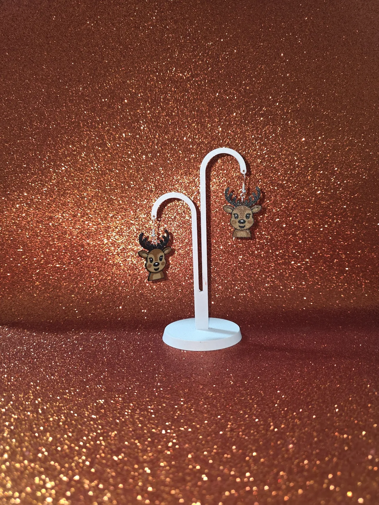Cute reindeer earrings view 3