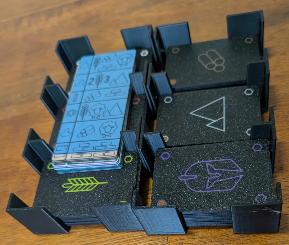Catan Stacking Card Holders for 5-6, C&K & more - Free 3D Print Model ...