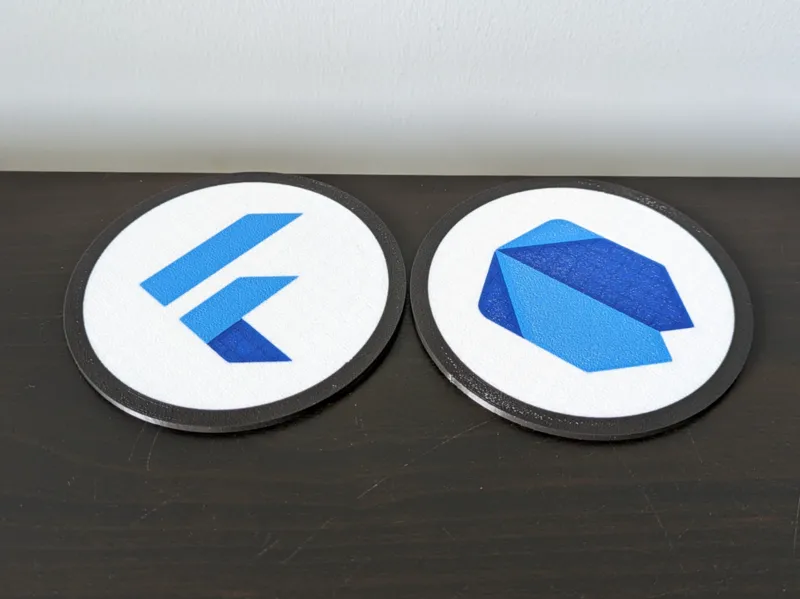 Dart & Flutter Logo Drinks Coasters (95mm x 2.6mm)