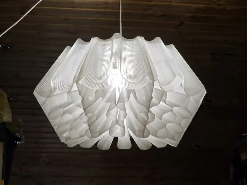 großer Wellen Lampenschirm E27 (48 cm Durchmesser)