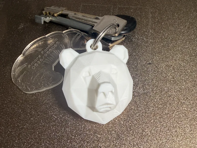 Low Poly Bear Head Keychain