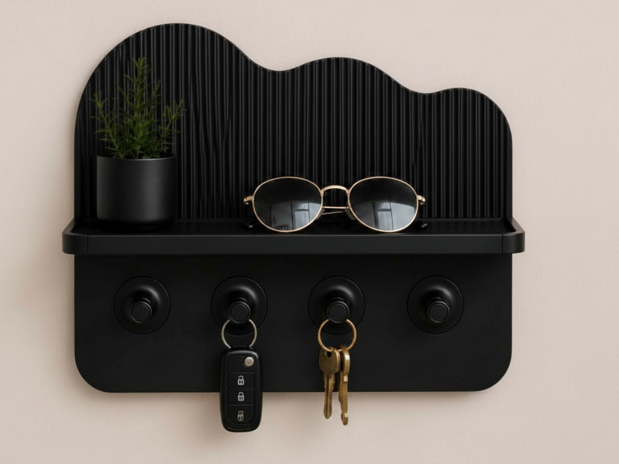 Miniatura 1 do modelo 3D WaveShelf Key & Entry Organizer