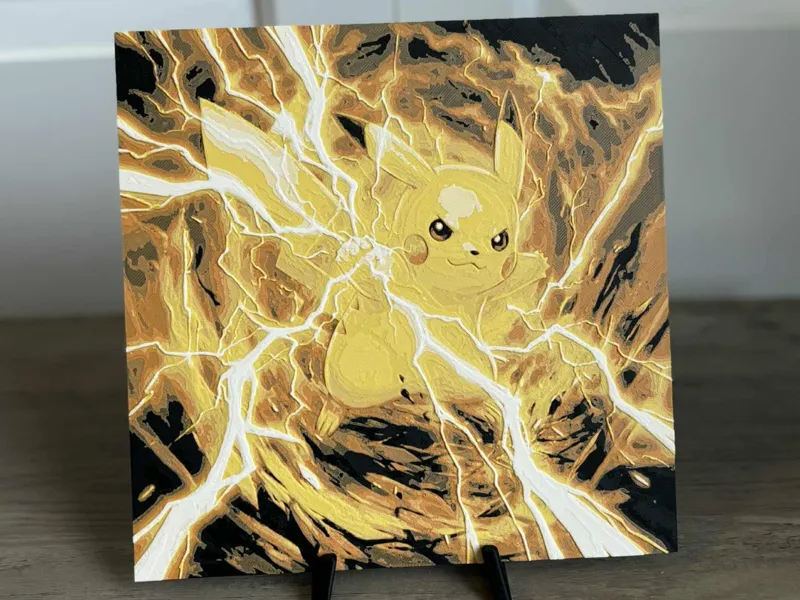 Electric Pikachu – 3D Hueforge Pokémon Art