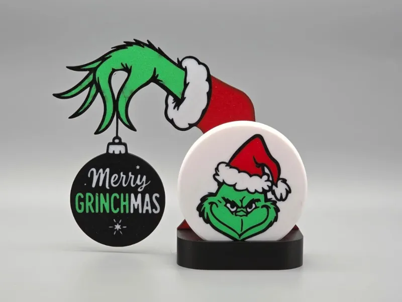 Grinch Coaster Set with Holder – Christmas Edition