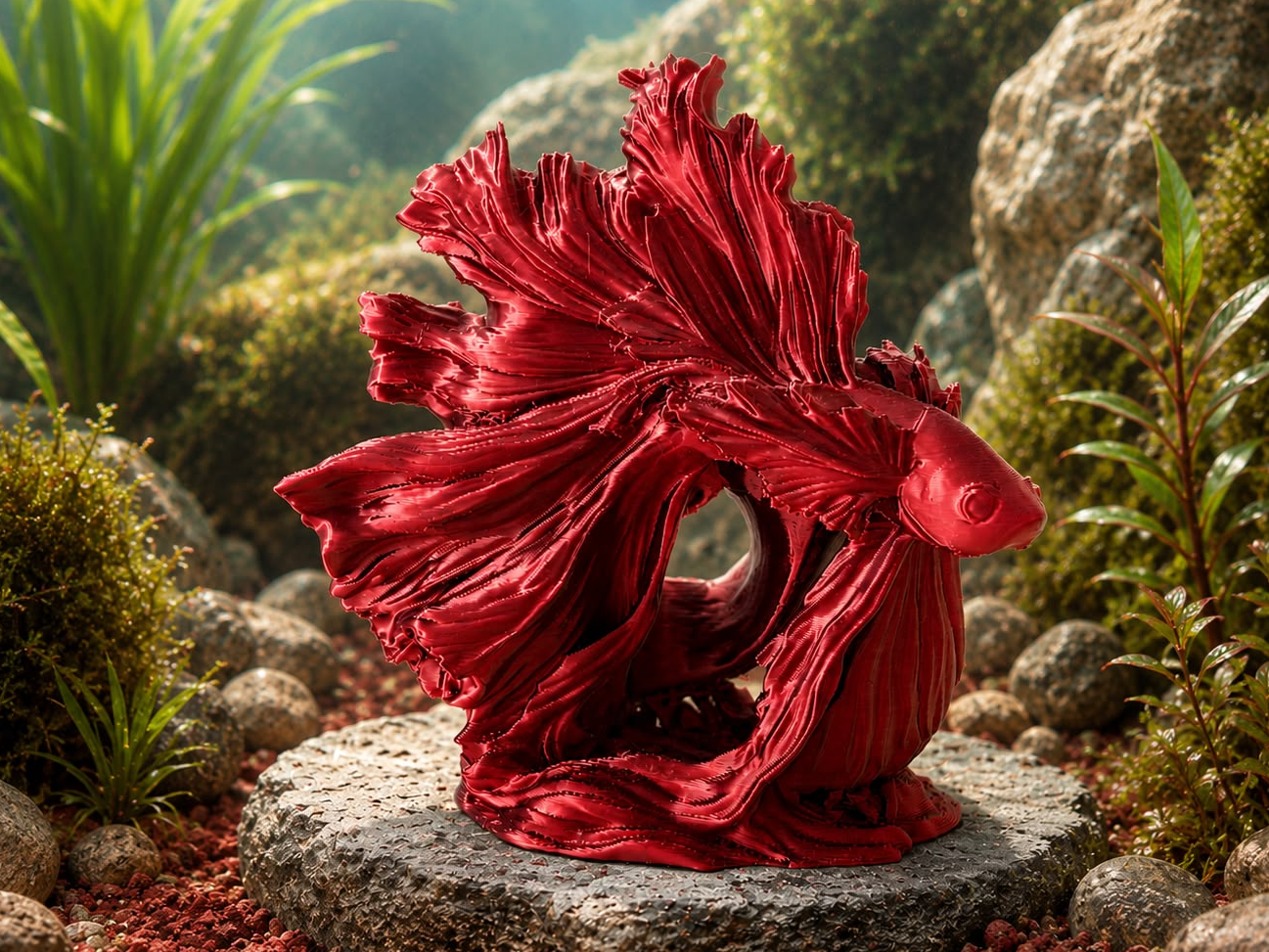 Elegant Betta Fish Sculpture