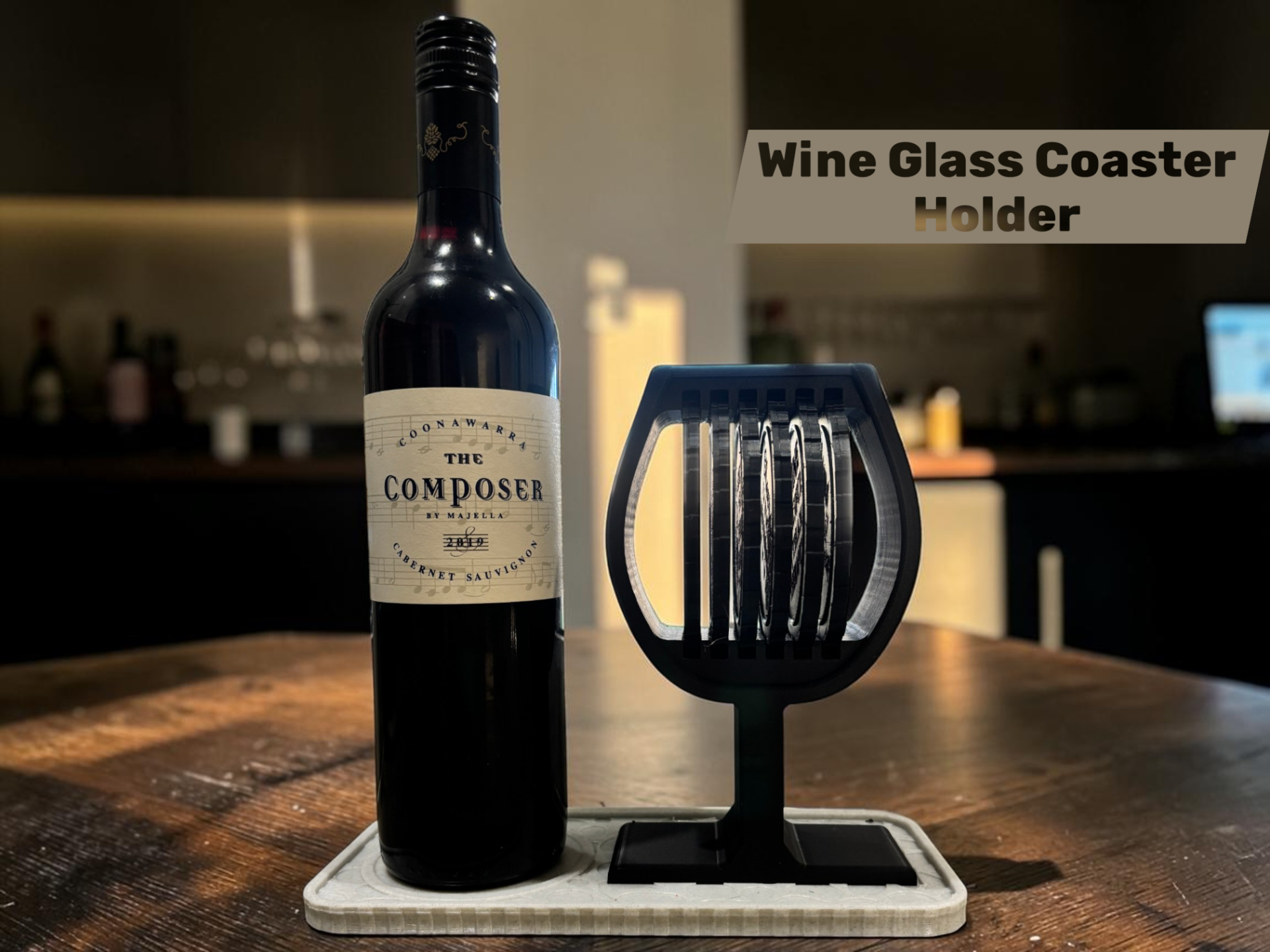 Wine Glass Coaster Holder & Wine Coaster Set