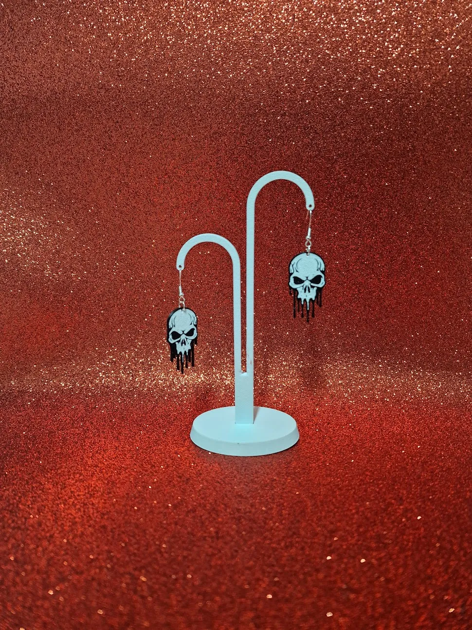 Skull earrings view 3