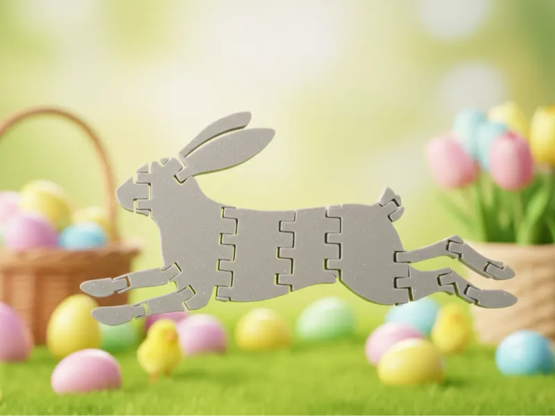 Flexi Easter Bunny Rabbit Kinetic Articulated PIP