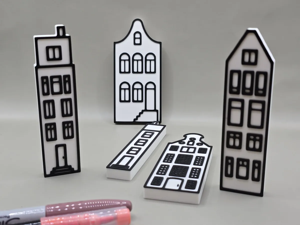 Houses Coloring Craft Decor DIY - Free 3D Print Model - MakerWorld