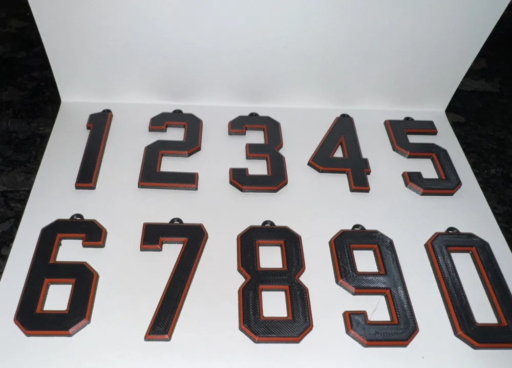 Baseball Numbers – Necklace/Keychain/Bag Tags - Free 3D Print Model ...