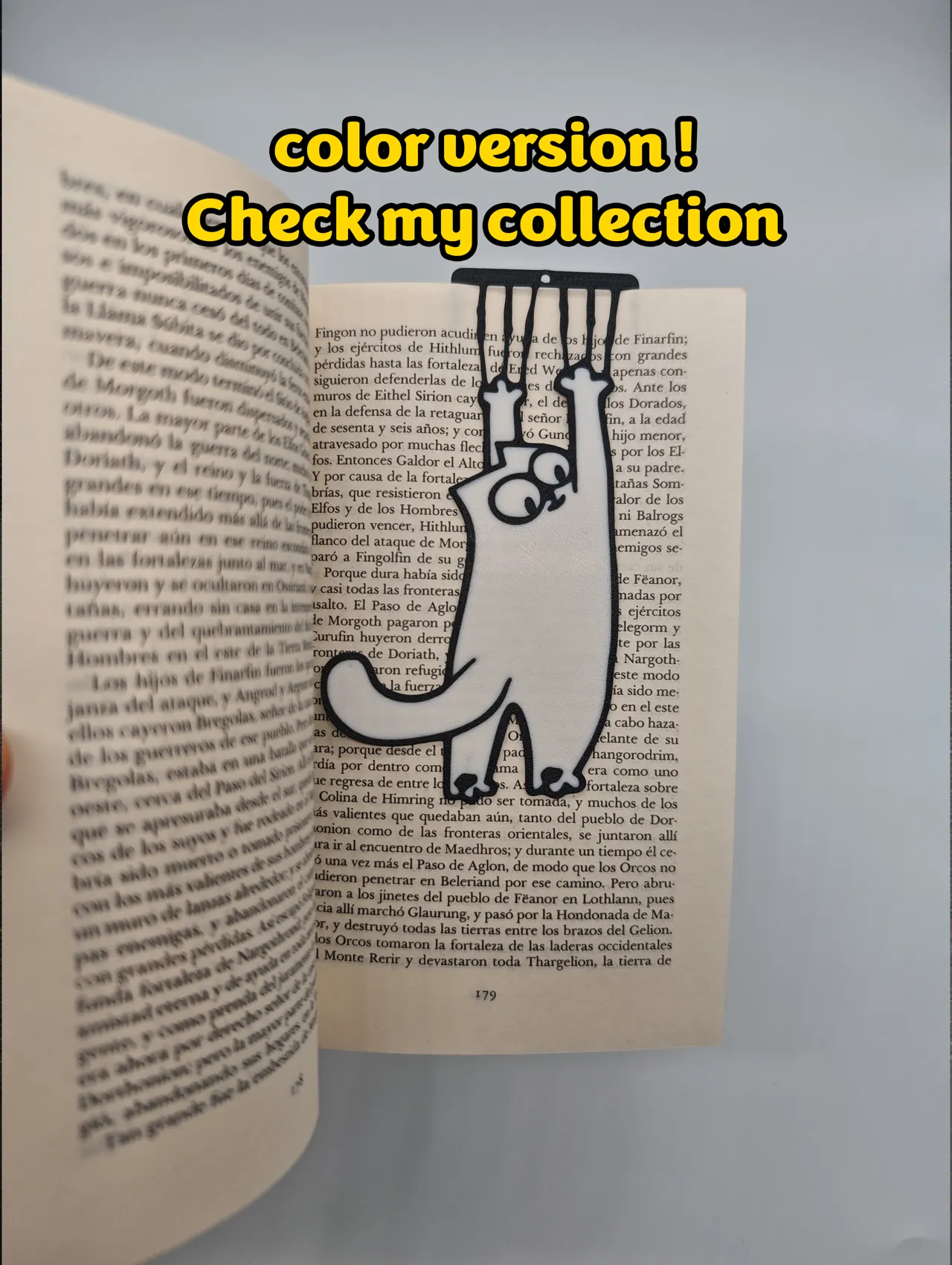 Hanging Cat Bookmark #7 Simon's Cat view 3