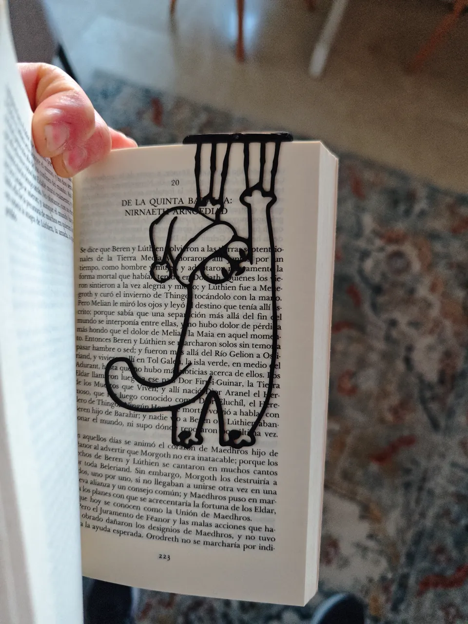 Hanging Cat Bookmark #7 Simon's Cat view 2