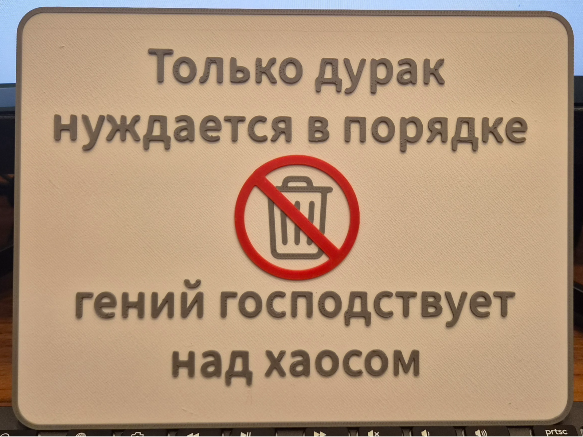 Табличка "Только дурак нуждается в порядке" - 1