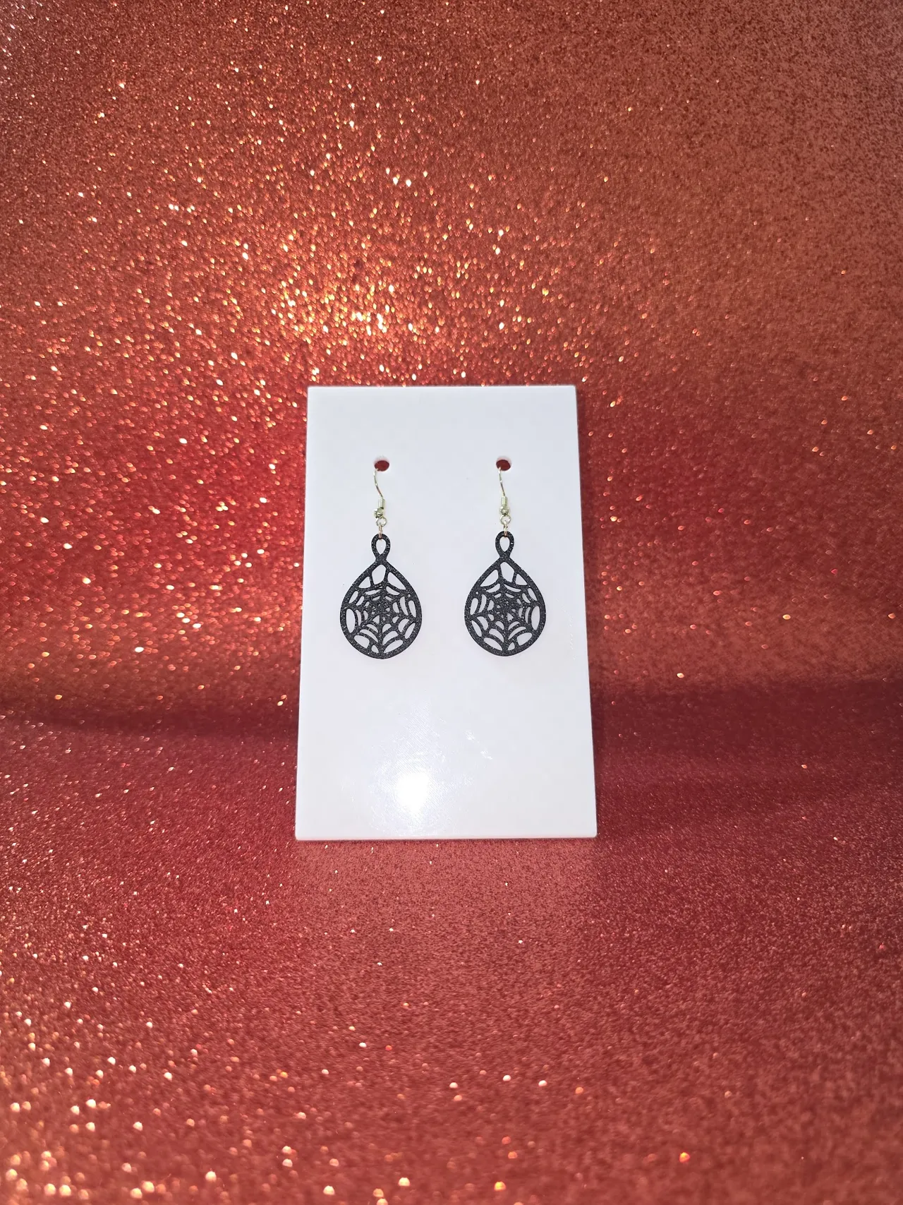 Spider web in a drop earrings view 2
