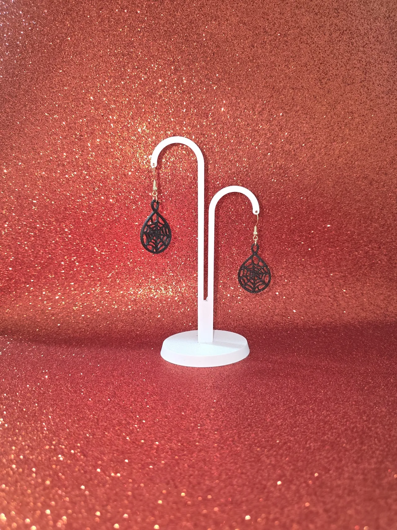 Spider web in a drop earrings view 3