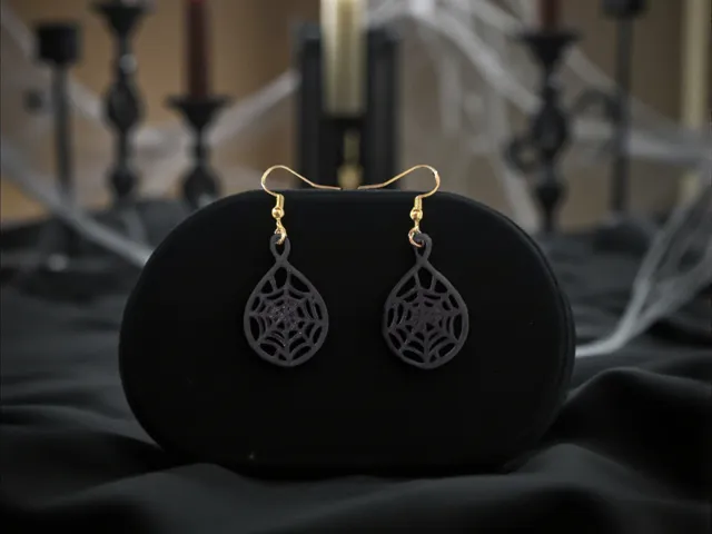 Spider web in a drop earrings