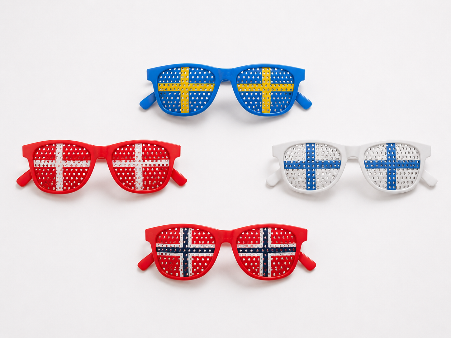 Sweden Denmark  Finland Flag Party Glasses 