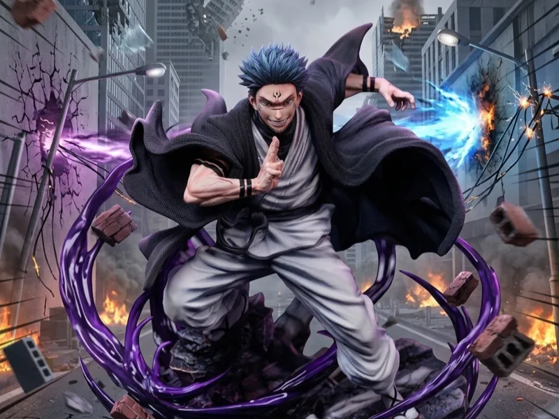 A figure of Sukuna possessing Fushiguro 