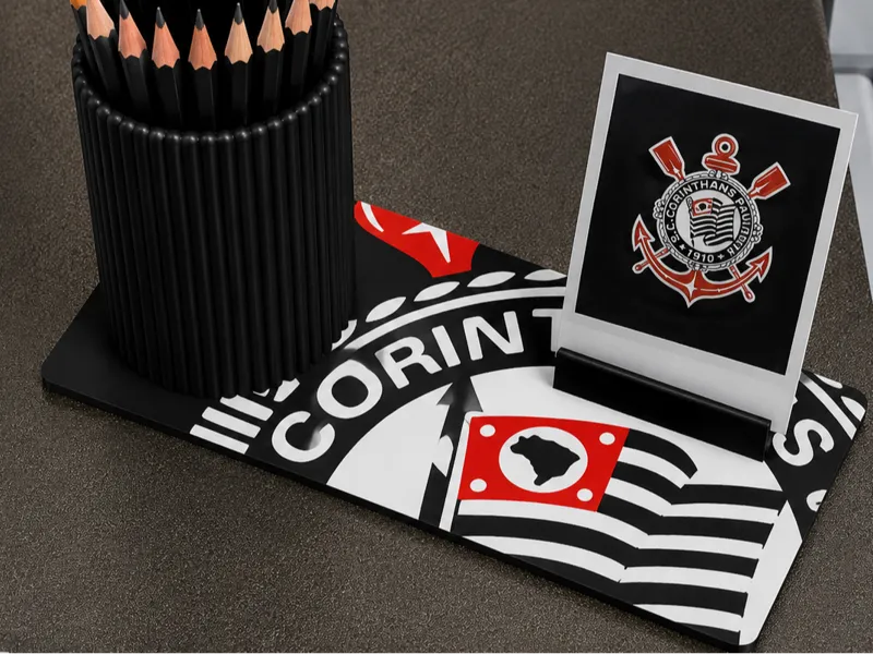 Organizador Corinthians – Porta-lápis + Porta-foto
