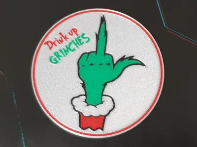 Grinch Middle-Finger Coaster