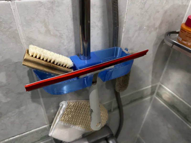 Shower rod tray/shelf