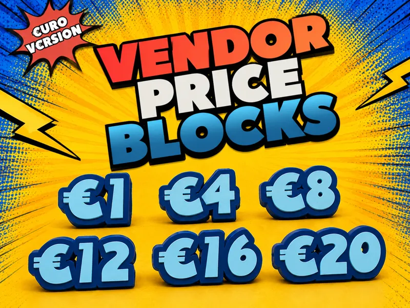 Euro Vendor Table Top Price Blocks