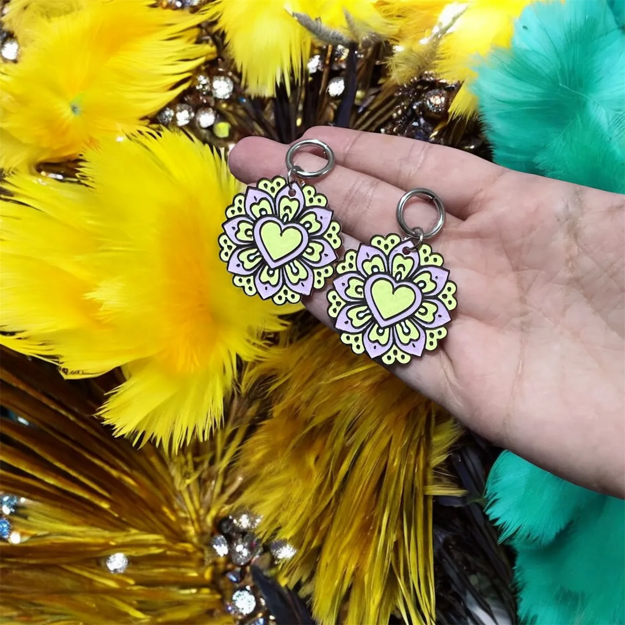 Pendientes mandala corazón view 2