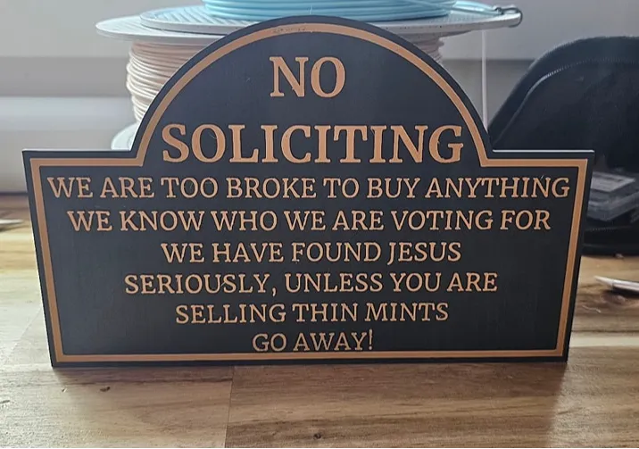 No soliciting thin mints