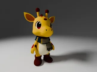 Girraffe wearing a scarf