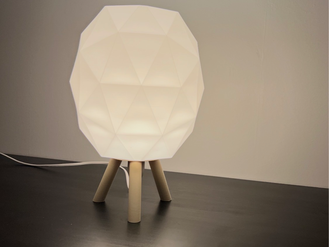 Lamp shade with three legged base