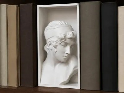 Sappho Book Nook – Classical 3D Shelf Sculpture