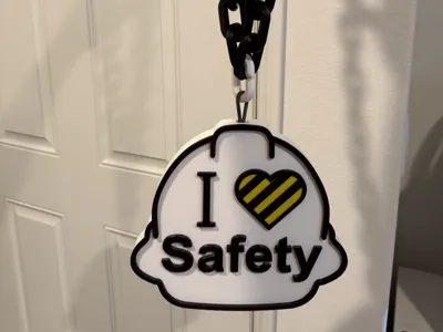 I Love Safety Had Hat Charm