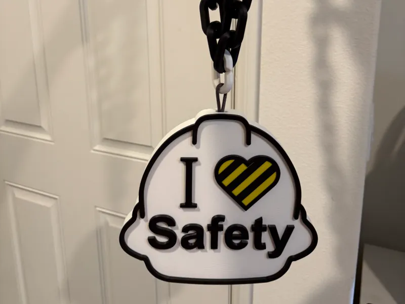 I Love Safety Had Hat Charm