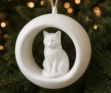 Letrero o emblema decorativo: Cute Cat Christmas Ornament — vista de referencia 3