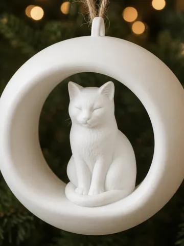 Letrero o emblema decorativo: Cute Cat Christmas Ornament — vista de referencia 2