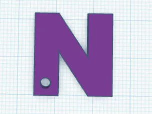 keychain with the letter N