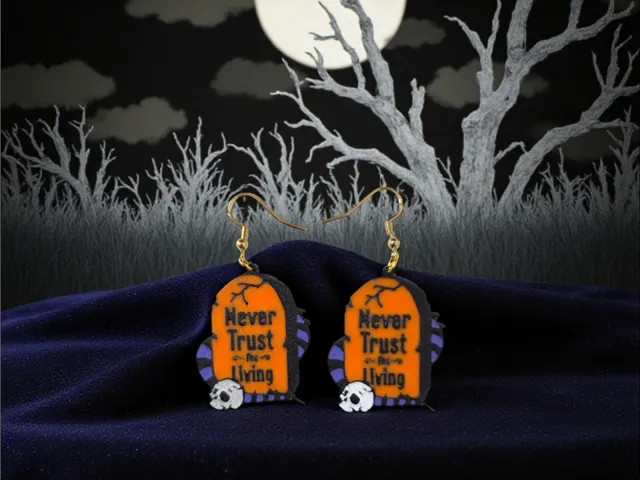 Demonic gravestone earrings