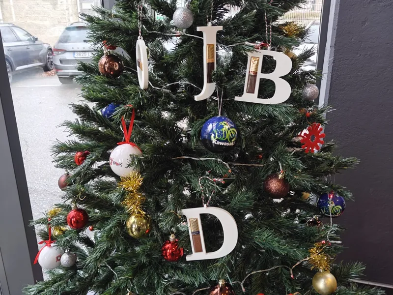 Letras para árbol de Navidad con chocolatina
