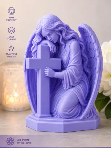 Modelo para impresión 3D: Angel with Cross – Guardian of Faith — vista de referencia 2