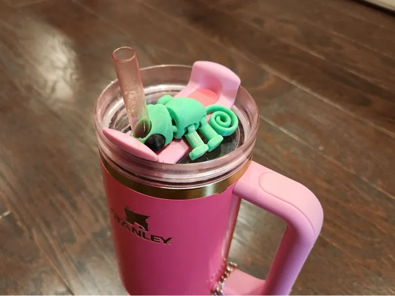 Straw Buddy Topper - Articulated Chameleon