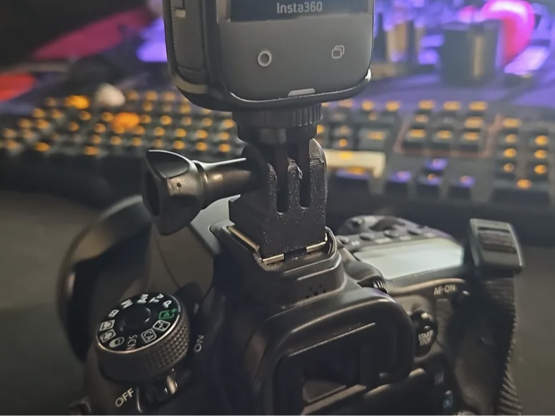 Hot shoe to GoPro action camera mount adapter