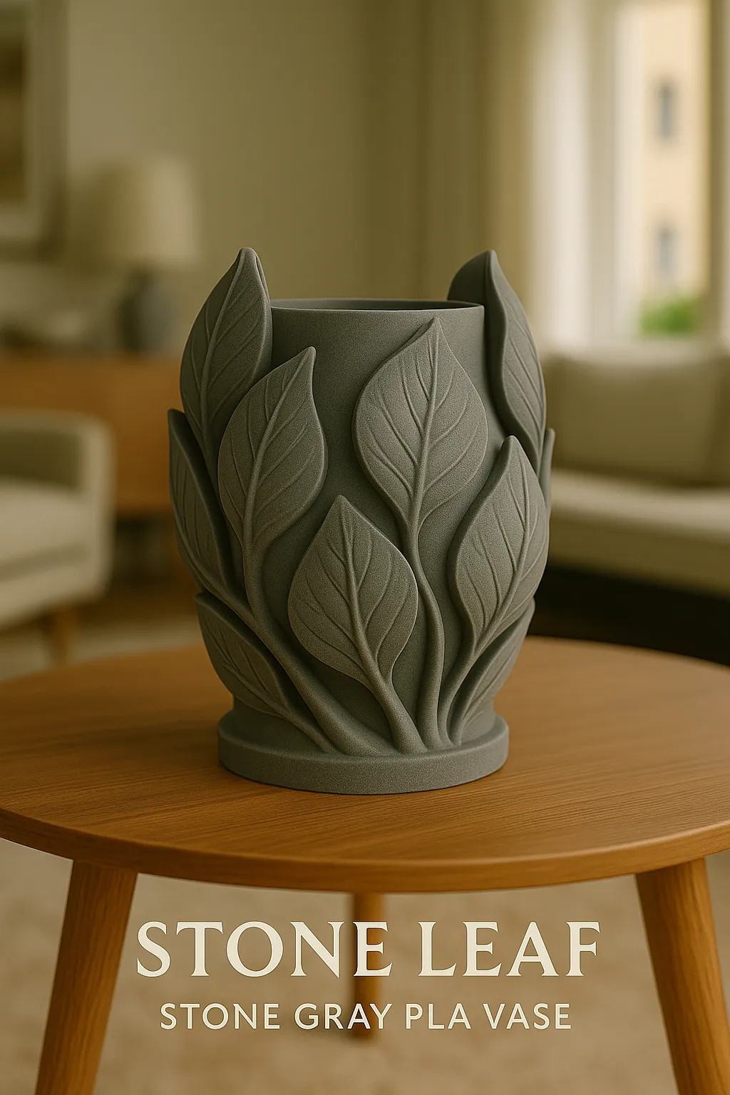 Leaf-shaped vase art organizer for green calm view 2