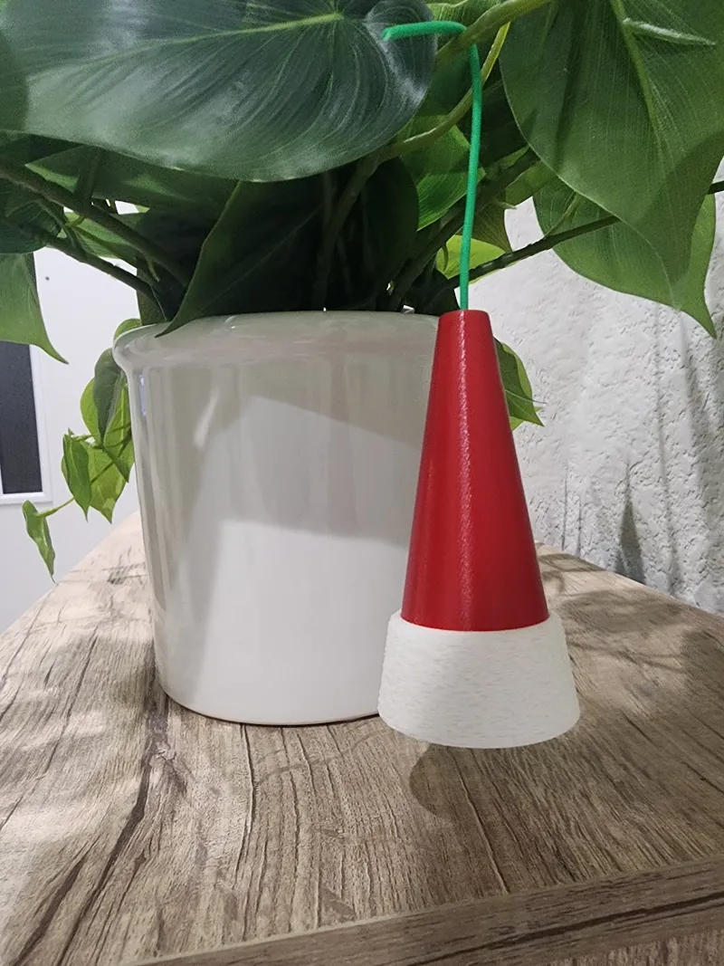 Minimal Santa Hat Ornament