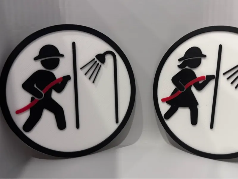 Feuerwehr Piktogramm Türschild Dusche (m/w)