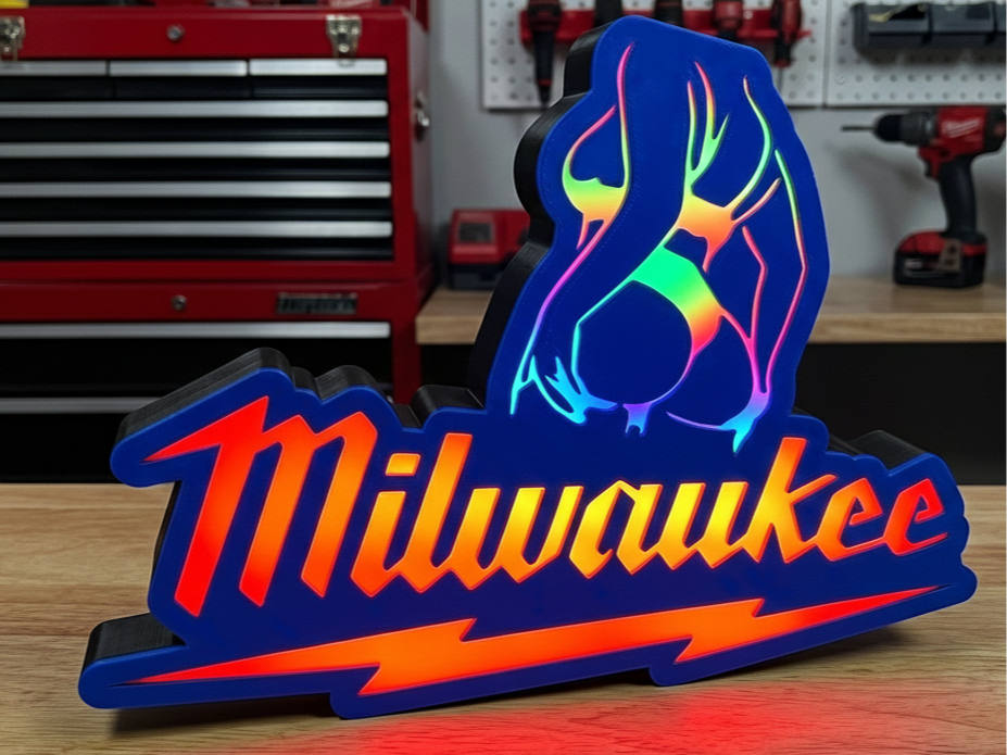 Milwaukee LED Wall Sign / Workshop Decor