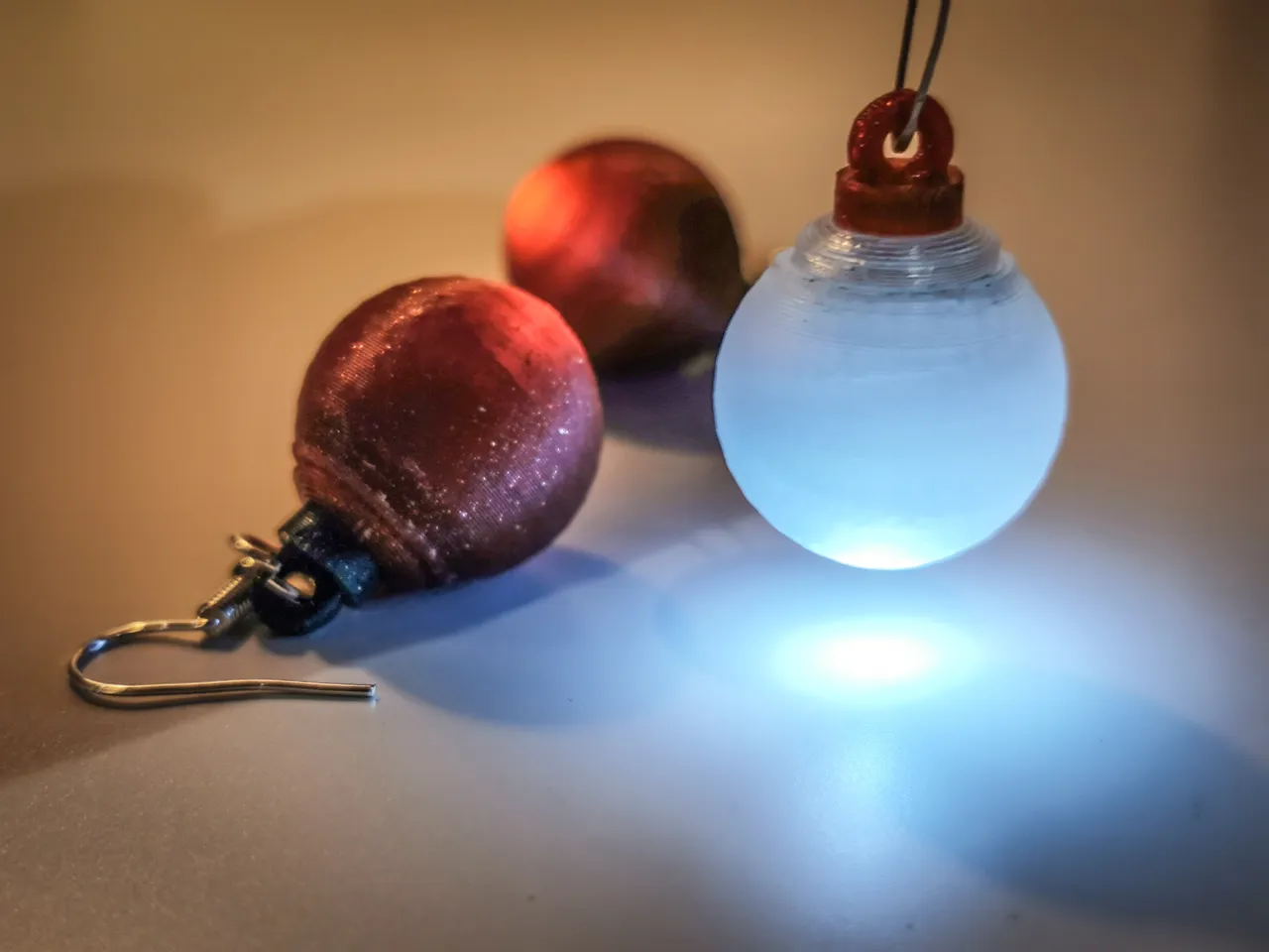 Christmas Balls LED Earrings - Pendant view 2