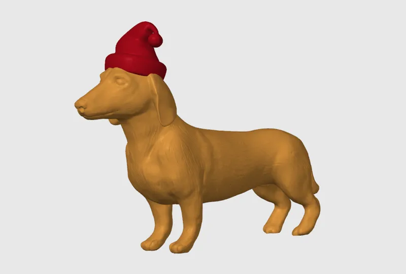 Dachshund with christmas hat