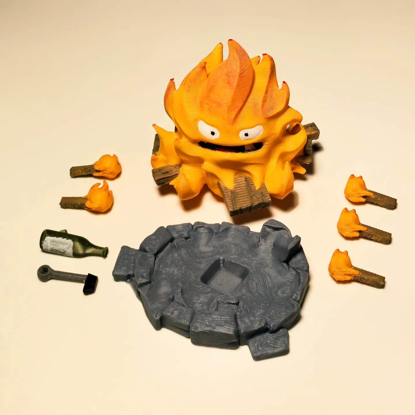 3Dプリント 宮崎駿『ハウルの動く城』のカルシファー火の悪魔（本体