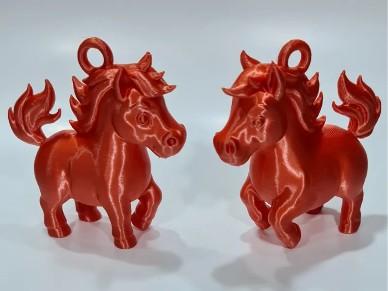 Fiery red horse, Christmas tree toy